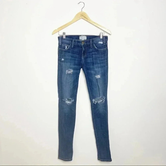 Current / Elliot The Skinny Loved Destroy Jeans Size 0 / 24 - Picture 4 of 14